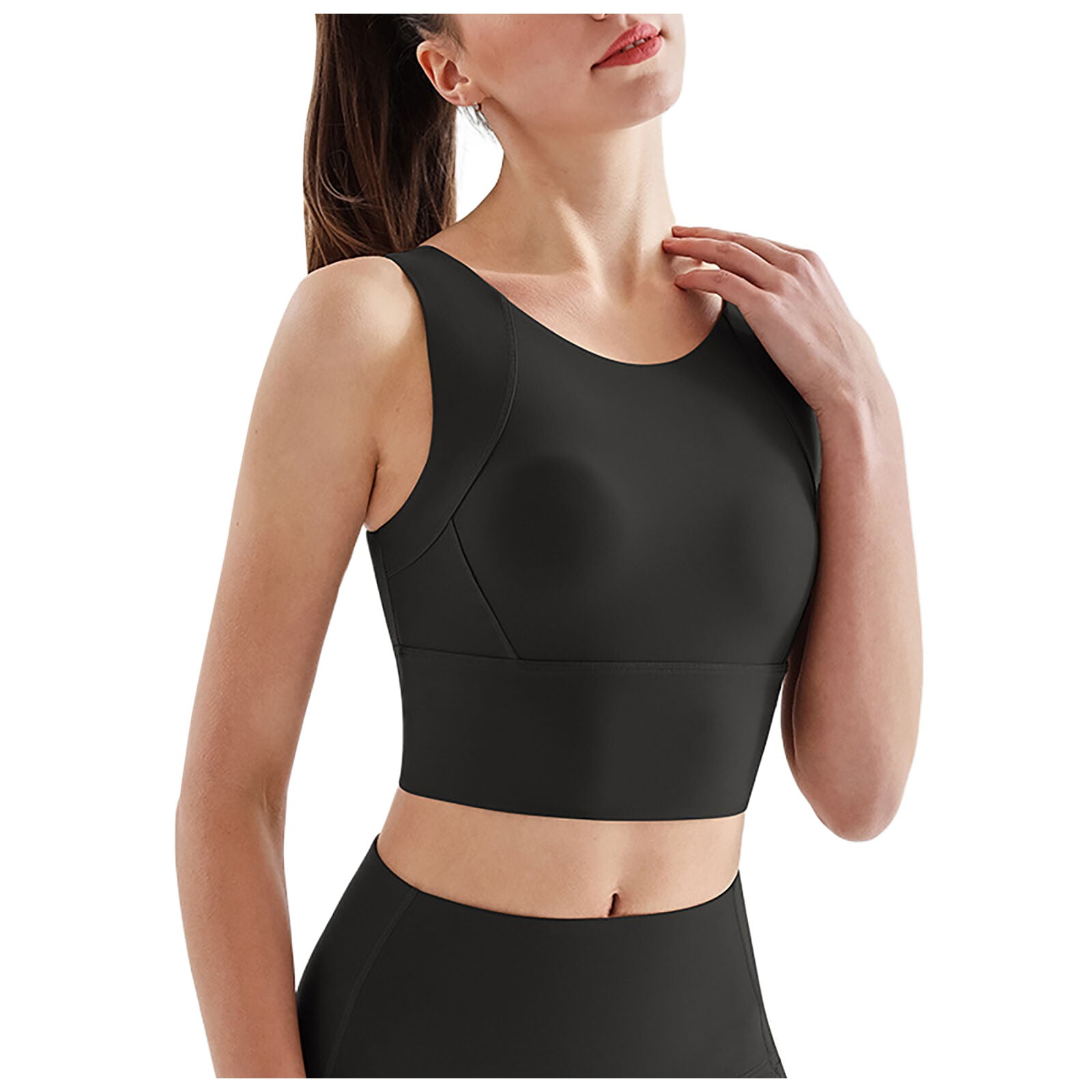 SHEKINI Women's High Impact Sports Bra – Wirefree, Padded, Crisscross Back For Gym, Running, Yoga