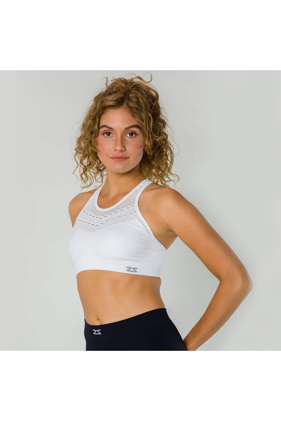 High Neck Sports Bra S / White