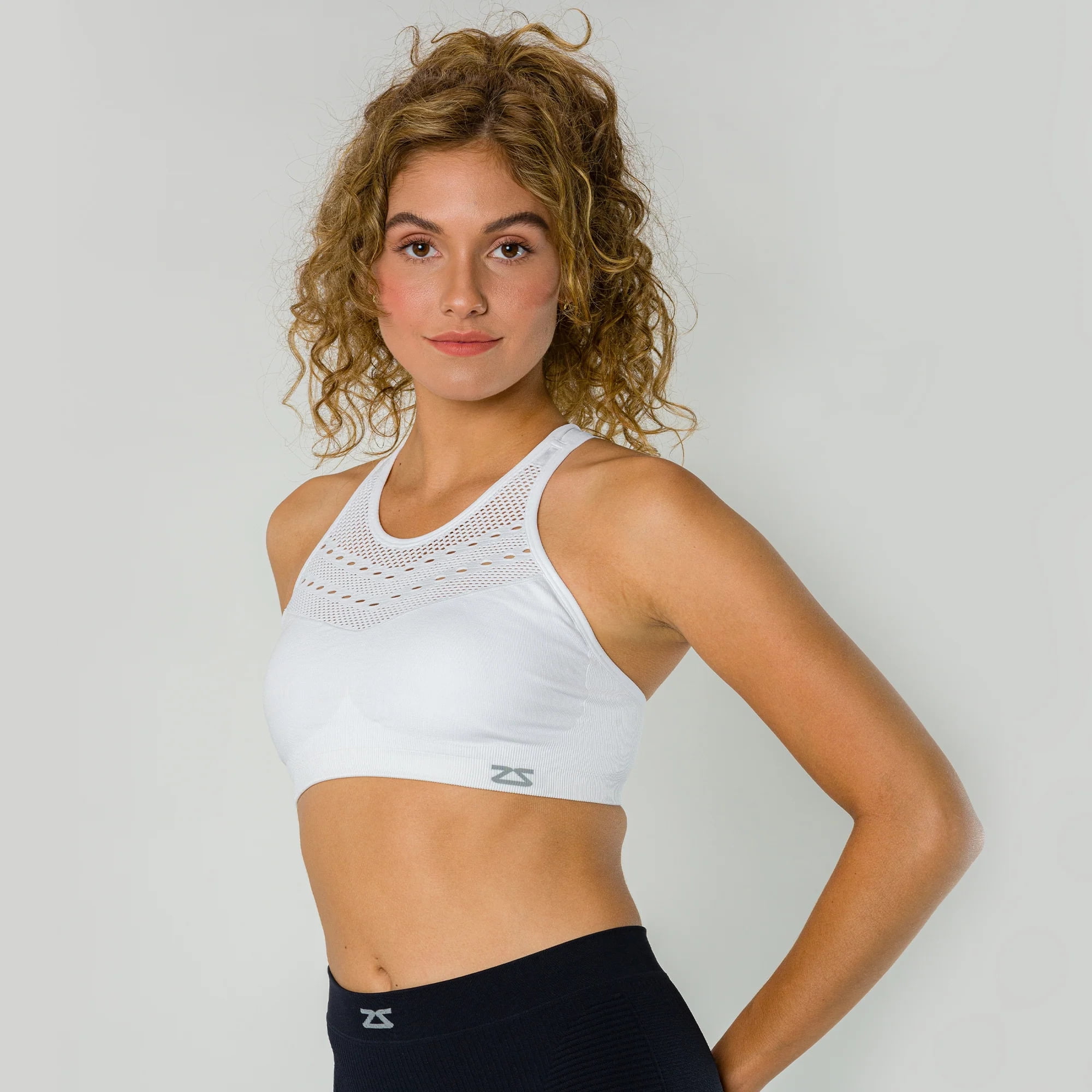 White high neck sports bra new arrivals