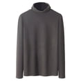 thumbnail image 1 of High Neck Sweaters for Men Casual Long Sleeve Soft Knit Base Sweater Pullover Tops Solid Color Winter Clothes (L, Dark Gray), 1 of 5
