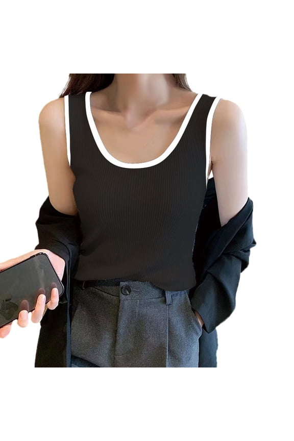 High Neck Tank Tops for Women Fashion Solid Summer Tank Tops Adjustable Fitted V Neck Sleeveless Shirts Camisole Flowy Tops Clothes Spring Outfits 2026