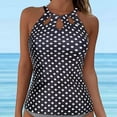 thumbnail image 1 of High Neck Tankini Tops for Women Backless Bathing Suit Openwork Petal Swimsuit Swim Top Only(Navy,XL), 1 of 7