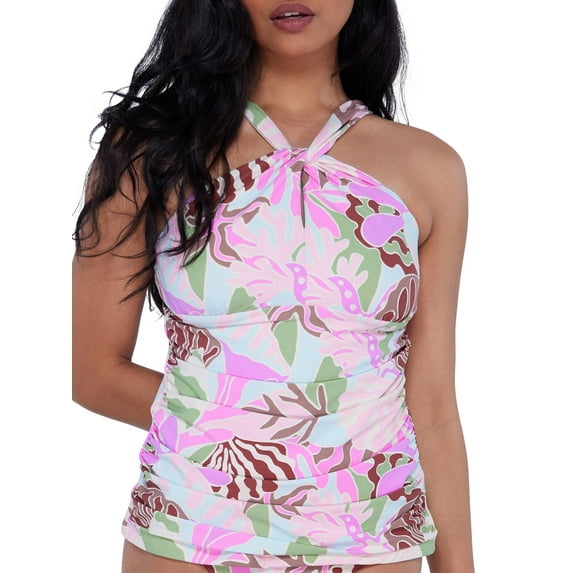 High-Neck Underwire Tankini Top Swimsuit