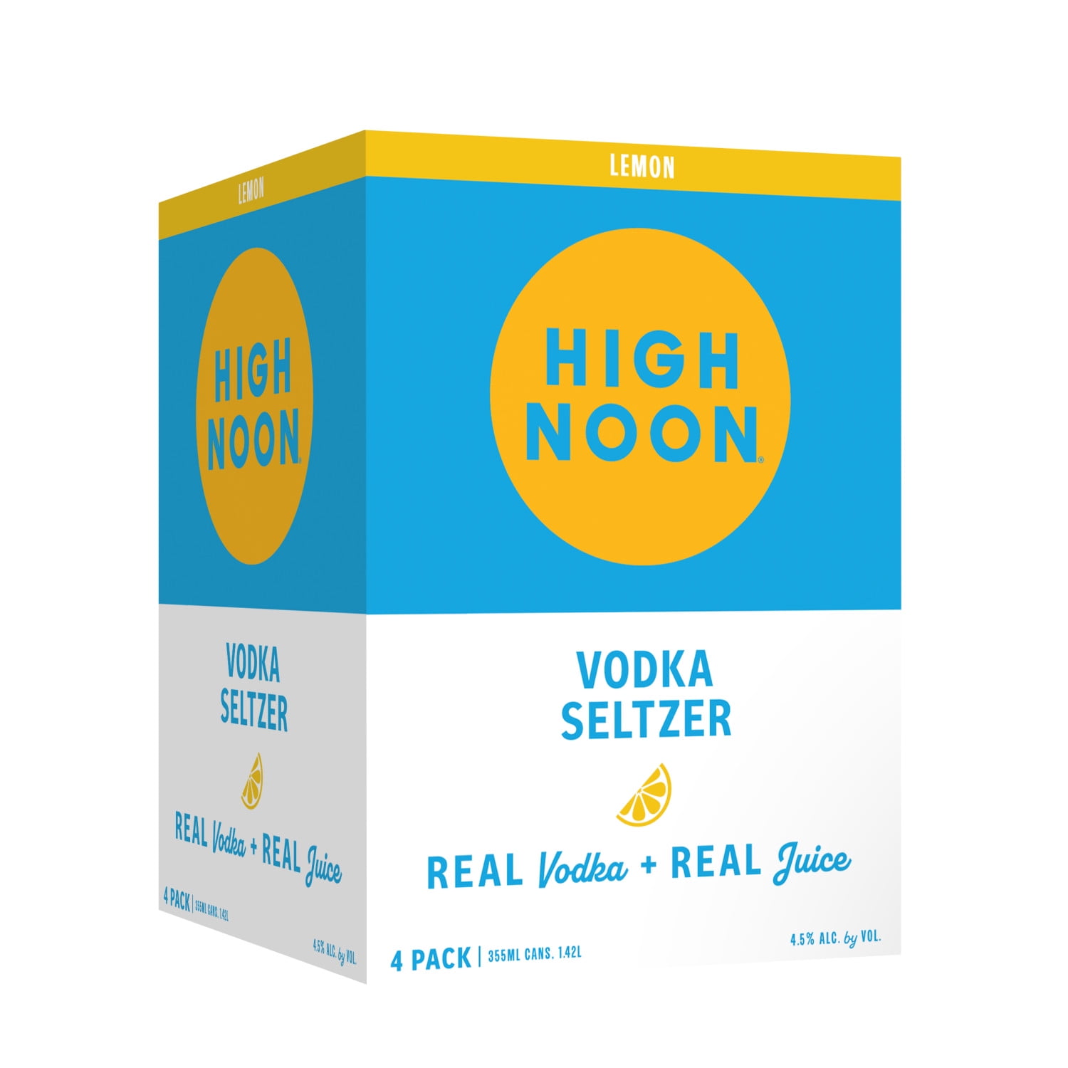 High Noon Lemon Hard Seltzer, 4 Pack, 12 fl oz Cans - Walmart.com