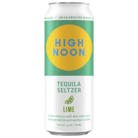 High Noon Lime Tequila Hard Seltzer, 23.67 fl oz Can, 4.5% ABV