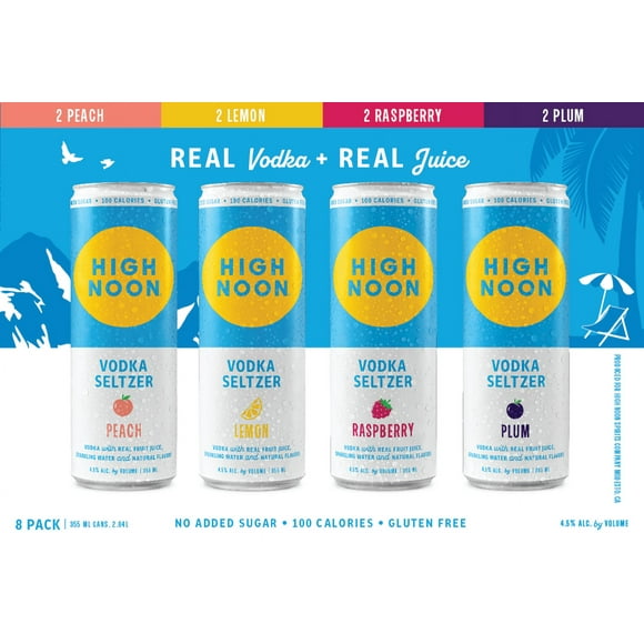 High Noon Snowbird Vodka Hard Seltzer, Variety Pack, 8 Pack, 8 Single Serve 12 fl oz Cans