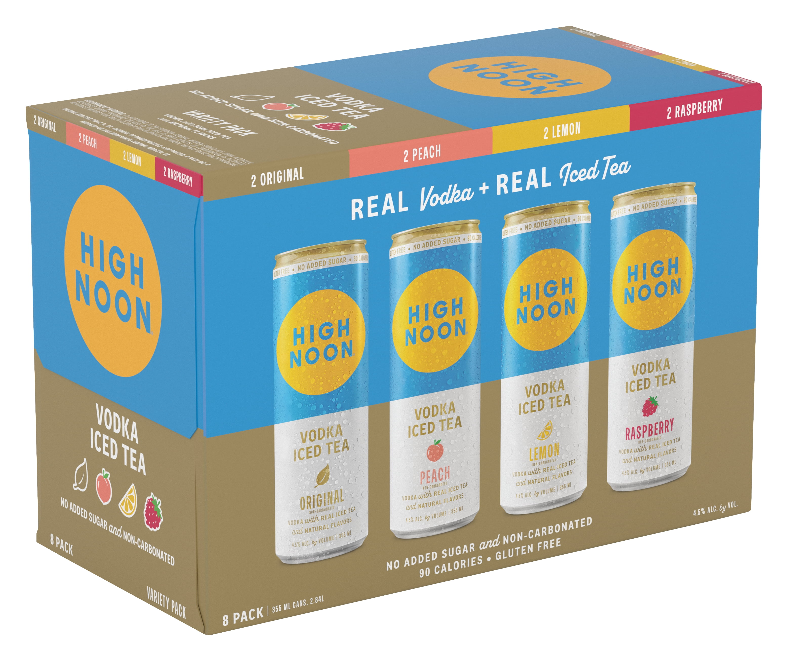 High Noon Sun Sips Iced Tea, 8 Pack, 12 oz Cans - Walmart.com