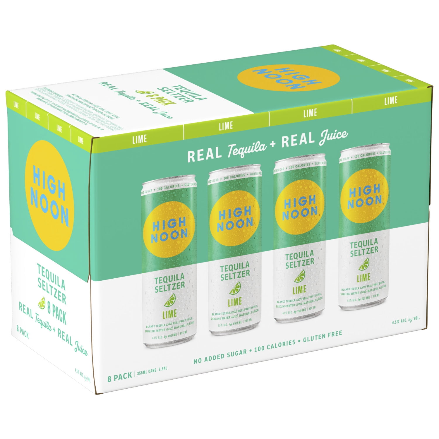 High Noon Lime Tequila Hard Seltzer 355ml Can 8 Pack, 4% ABV - Walmart.com