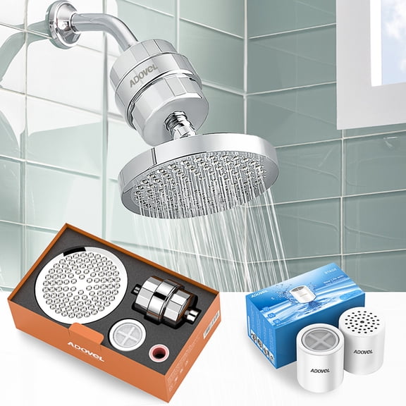 High Output Shower Head and Hard Water Filter for Bathroom, 15 Stage Shower Filter Removes Chlorine & Harmful Substances