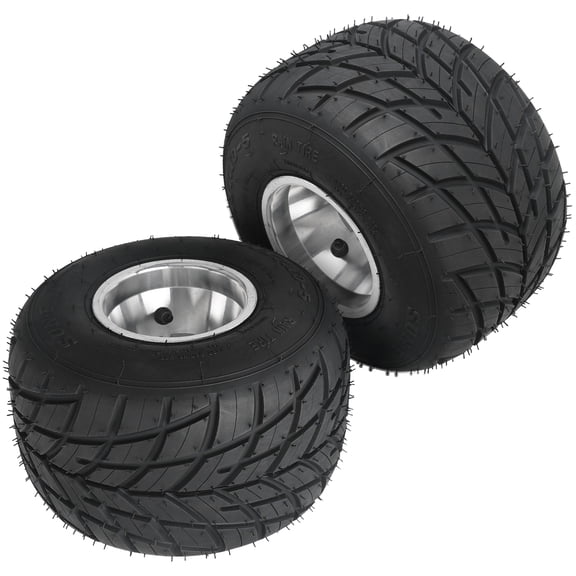 High Performace Go Kart Tire and Rim, 11x7.10-5 Rear Wheel and Tire Fit Bolt Pattern 48mm w/ 3 Holes for Kart Drift Trike Buggy Racing Cart, Non-Slip Tread, Aluminum Alloy Rim (2)