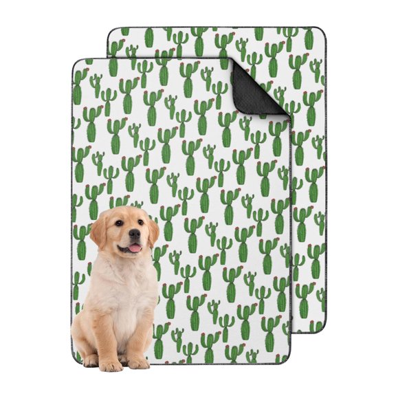High Performance 24" x35" Washable Dog Training Pads, Reusable Pee Pad with Quick-Absorb Layer and Stylish Greenery Prints (Plant patterns)