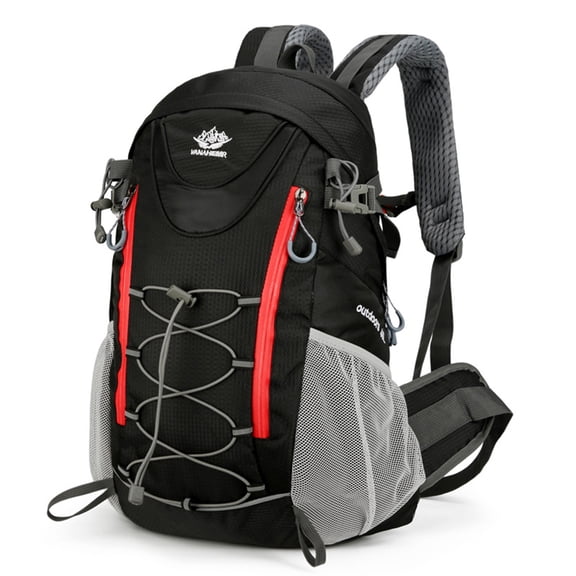 High-Performance 40L Hiking Travel Backpack Outdoor Water-Repellent Camping Trekking Walking Daypack with Adjustable Straps and Multiple Pockets, 19.68 inches / 50 cm, Solid Black Edition