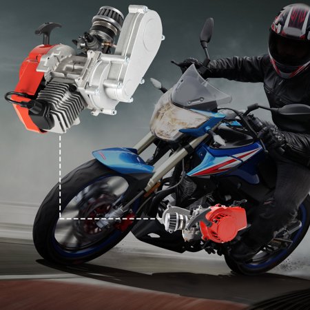 High Performance 49CC 2-Stroke Air-Cooled Engine with Electronic Ignition, Pull Rope Start, CVT Gearbox for Mini Dirt Bike, ATV, Scooter