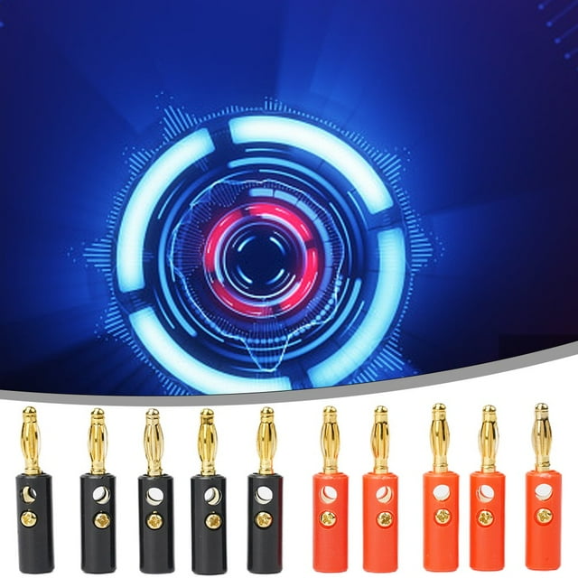 10 Pcs 4mm Gold Plating Audio Speaker Wire Cable Screw Banana Lantern