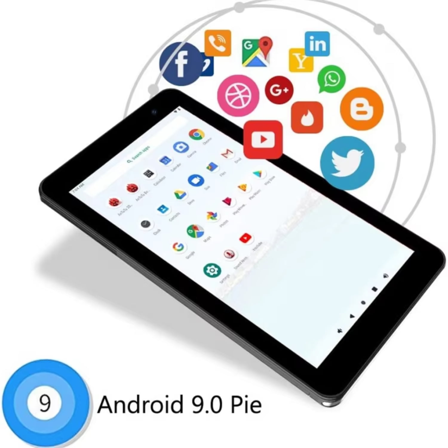 High Performance 7Inch Android 9.0 Tablet with 2GB RAM and 16GB ROM