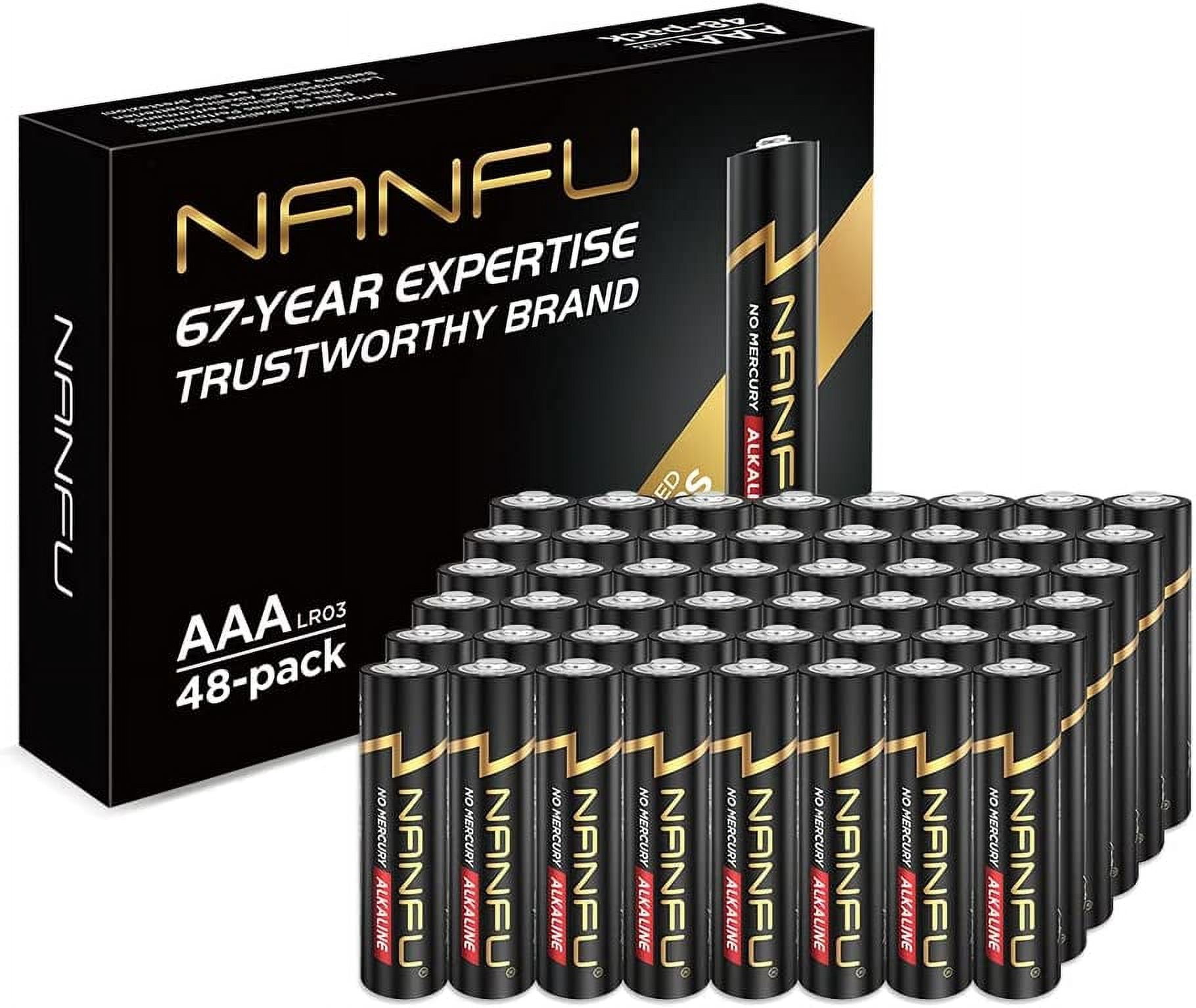 High Performance AAA Alkaline Batteries 48 Count Long Lasting for Household Devices…