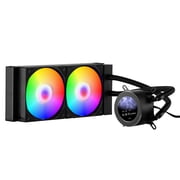 High-Performance AIO CPU Liquid Cooler with 2.1" LCD Display, Dual ARGB PWM 120mm Fans, 4850RPM Pump Speed, and Universal Intel & AMD Socket Compatibility for Windows PC Builds