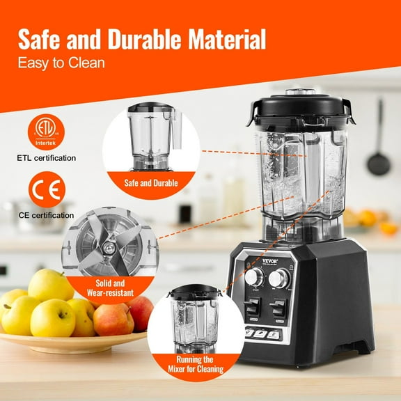 Commercial Blender with 68 oz Jar, 3-Function High-Speed Blender for Smoothies, Frozen Cocktails & Ice Crushing, Stainless Steel Base, Black – Walmart