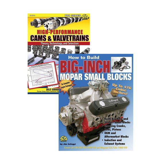 High-Performance Cams & Valvetrains & How To Build Big-Inch Mopar Small Blocks (2 Book Set)
