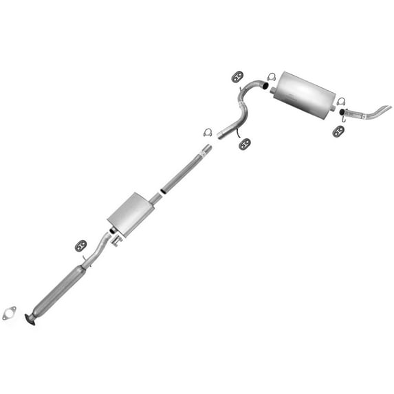 High-Performance Cat-Back System Kit for Saturn for Vue 3.5L 2004-2007, Extension Pipe, Single Exit, Uncoated Mild Steel Muffler - 100% for Fit Accuracy