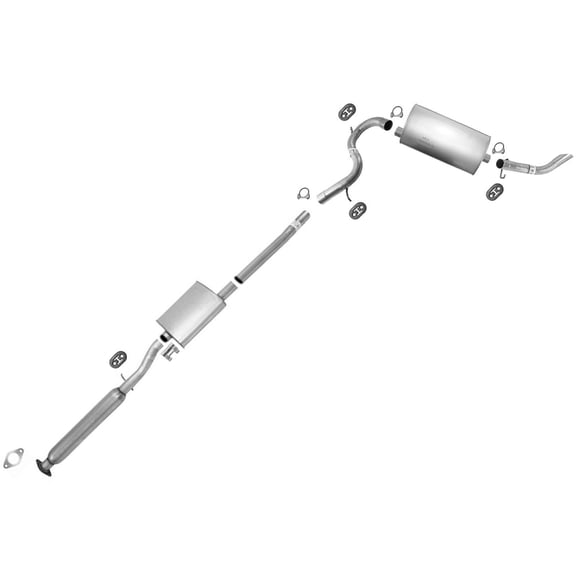High-Performance Cat-Back System Kit for Saturn for Vue 3.5L 2004-2007, Extension Pipe, Single Exit, Uncoated Mild Steel Muffler - 100% for Fit Accuracy