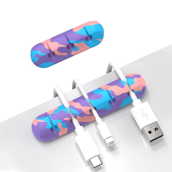 High‑Performance Colorful Cable Organizer Clips, 3‑Slot and 5‑Slot Self‑Adhesive Wire Holders for USB Charging Cords for Home Office Desktop Wire Management