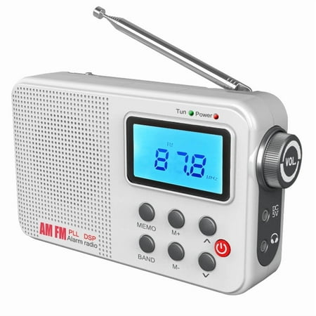 High-Performance DSP Portable AM/FM/SW Full-Band Radio with LCD Display, 20 Preset Stations, Dual Battery/USB Power for Home, Outdoor, and Emergency Use