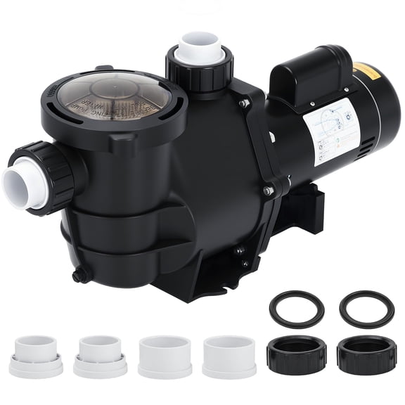 High-Performance Dual Power Pool Pump – 2 HP Electric Circulation Pump, Self-Priming, Single Speed, Heavy-Duty Copper Motor with Strainer Basket, 100 GPM– J150010E ETL/DOE Certified 115/230V 60Hz