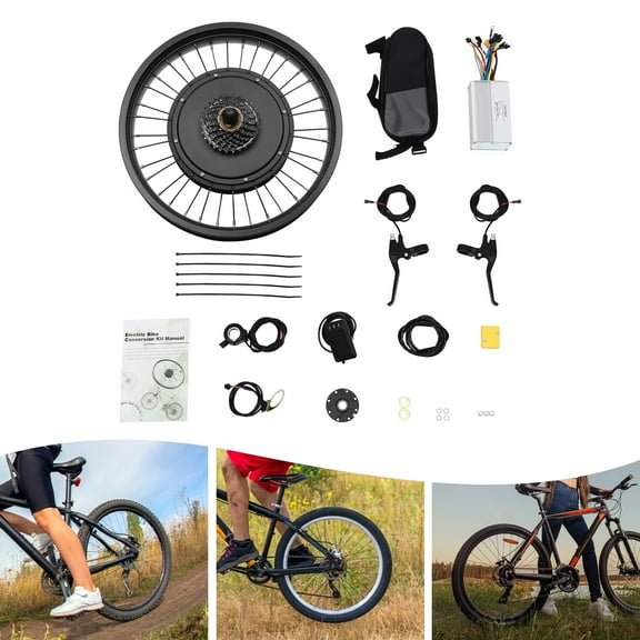 High-Performance Ebike Conversion Kit with 1000W Motor, LCD Display, Thumb Throttle, Pedal Assist, and Easy Installation for 26" Bikes
