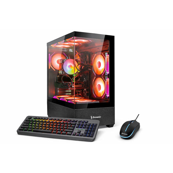 Prebuilt Gaming PC,Intel Xeon E5 12-Core, NVIDIA GTX 1080 Ti 11GB Graphics, 32GB RAM, 512GB SSD, 4TB HDD, 650W PSU, Windows 11 Pro,WiFi6 BT5.4 RGB Keyboard & Mouse,ARGB Computer Tower for Gamer