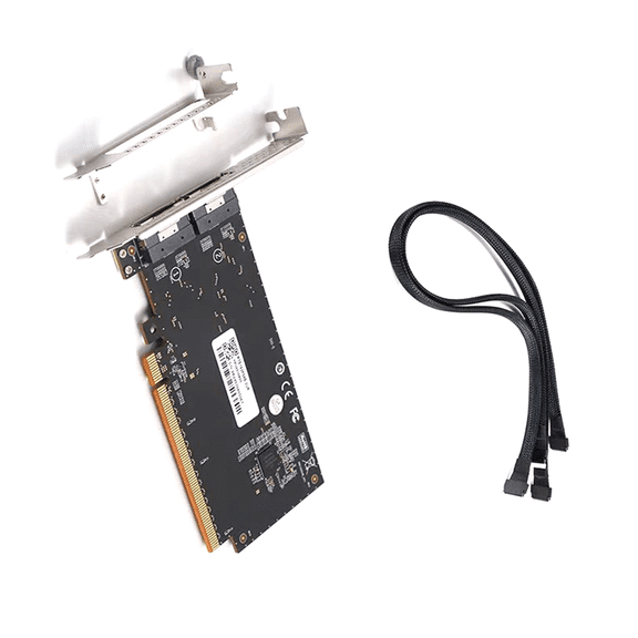 High Performance Graphics External Card PCIe4.0 X16 to SlimSAS 8654 Rear Half-Height Adapter Card with Cable,1 x graphics card 1 x cable