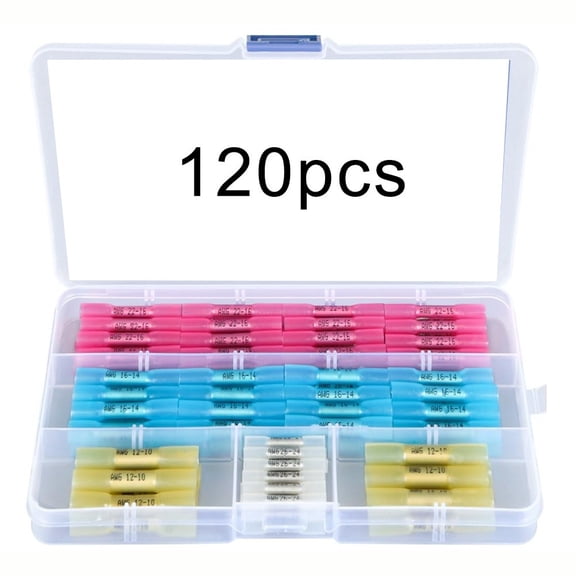 High Performance Heat Shrink Butt Connectors Set for Reliable Electrical Connections in For Boats, Trucks, and Home Projects (120pcs)