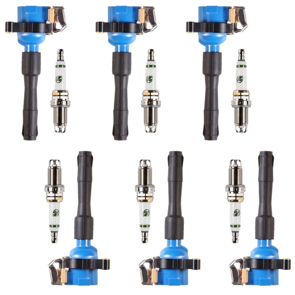High Performance Ignition Coil and E3 Premium Spark Plug Compatible with BMW 540i M5 X5 UF354