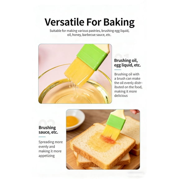 High-Performance Kitchen Basting Brush for Baking & Grilling - Nylon Bristle, Non-Slip Handle, Perfect for Pastries, Bread, Eggs & Gourmet Cooking