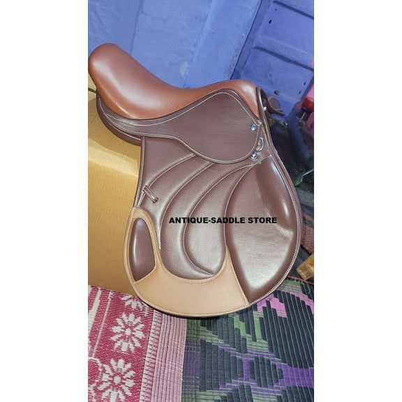 High-Performance Leather Jumping Saddle - Precision Fit, Comfort & Durability
