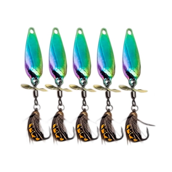 High Performance Metal Propeller Fishing for Trout with Durable Design for Freshwater and Saltwater Applications 5PCS