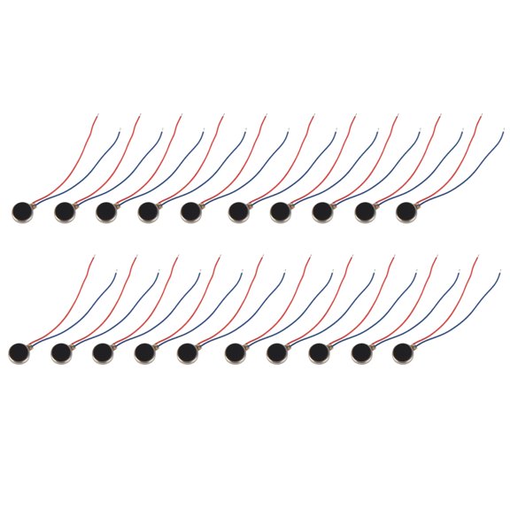 High Performance Micro 0720 Flat Coin Vibration Motor 3V 12000 RPM Ultra Thin Tiny Button Vibrating Motors for Pagers and Mobile Cell Phones, 20-Pack (0.28 inches / 7 mm)