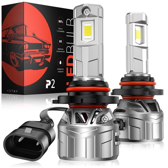 SPEEDWOW High Performance P2 Wide Voltage 9 - 32V 130W 6500K 40000LM IP65 Rated LED Headlight Bulbs 2 Pcs Tailored for 9006/HB4