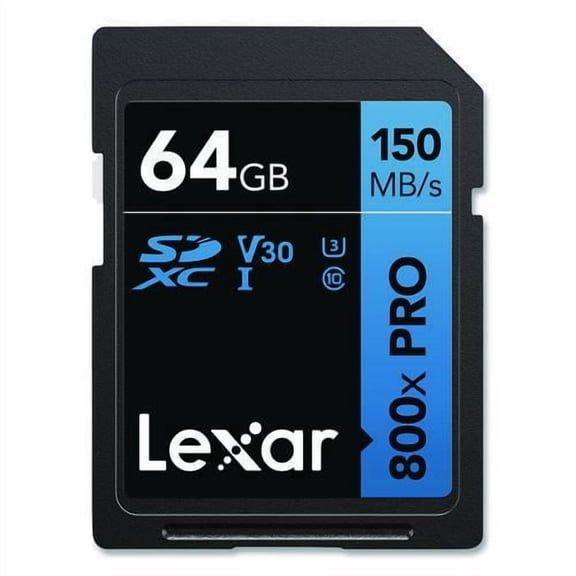 High-Performance PRO BLUE Series SDXC Memory Card, UHS-I V30 U1 Class 10, 64GB | Bundle of 5