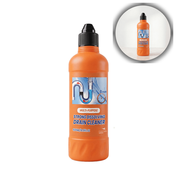High-Performance Pipe Unclogging Agent for Kitchen, Toilet & Drain (500ml)  Odor Elimination, Grease & Oil Dissolver, Fast Household Drain Cleaning Solution