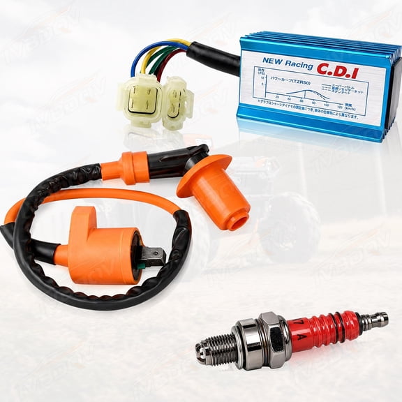 High Performance Racing CDI Box with Ignition Coil & Spark Plug for GY6 50-150cc