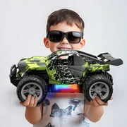High-Performance Remote Control Car with LED Lights, 1:17 Scale RC Truck for Boys, 2.4Ghz Powerful Monster Toy with 2 Batteries, All Terrain Off-Road Race Vehicle, Best Gift for Kids Boys Girls