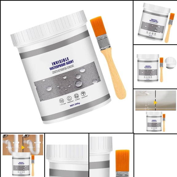 High,Performance Waterproofing: Insulating Sealant for Tiles, Ceilings Leaky Pipes, Brush Included
