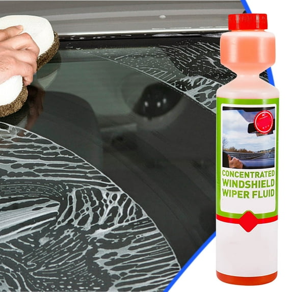 High-Performance Windshield Cleaner Concentrate, Windshield Wiper Fluid, Remove Insects, Oil, Road Grime & Film, Streak-Free Phosphate-Free Formula, Makes 6 Gallons of Cleaner, 270ml, Red