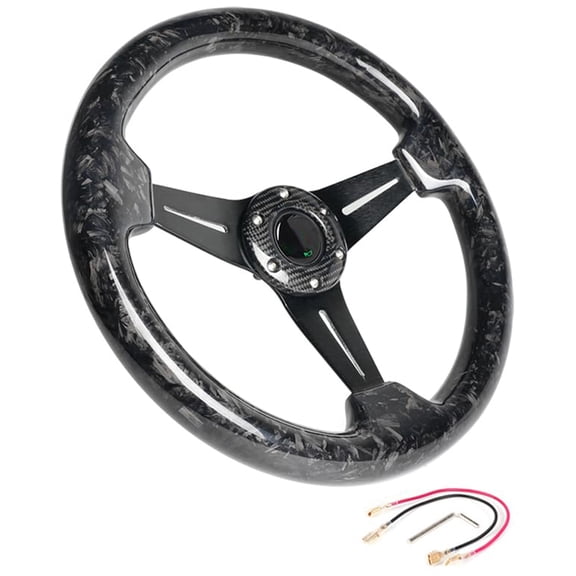 High Performances 14" Forging Carbon Fiber Steering Wheel Smooth Contoured Grip Ergonomic Design for Most Vehicle Model