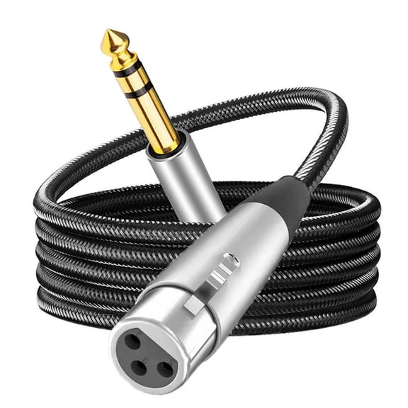 High Performances 3Pin Female to 6.35mm Male Sound Cable with Gold Plateds Ends for Enhanceds Sound Experience