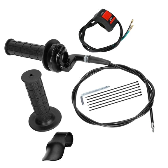 High Performances ABS Throttle Cable Control Set With Ergonomic Grip And Emergencies Shutoff For Motorcycles 50cc To 250cc