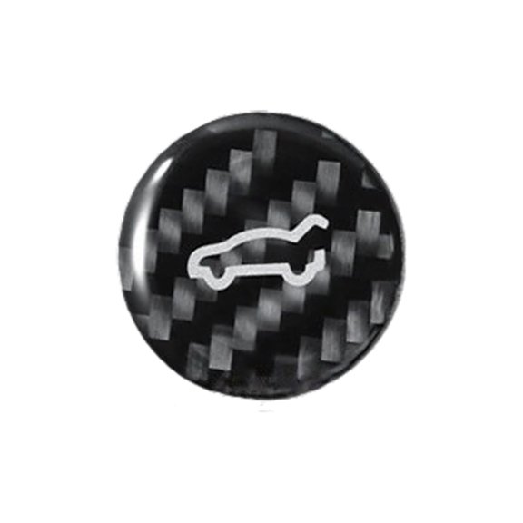 High Performances Car Trunk Button Protector Carbon Fiber Trunk Open Close Button Reminder Sticker Decoration