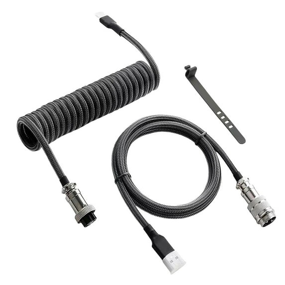 High Performances USB Coiled Cable for Gaming Keyboards Metal Aviation Plugs Mechanical Keyboards Cable 180cm/70.87inch