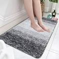 thumbnail image 1 of High Pile Absorbent Bath Mat | Non-Slip Rubber Backing | Machine Washable Bathroom Rug | 15x23 Inch Gray Green Red Khaki | Ultra Soft Microfiber for Bath Tub Shower Living Room Bedroom, 1 of 9